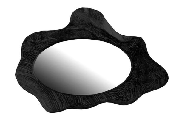 Charcoal Teak Slice Mirror