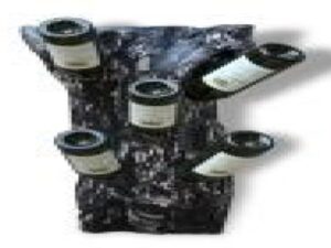 Charcoal Teak Sliced 6 Bottle rack