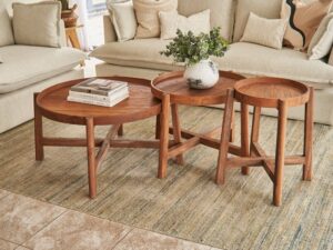 Reclaimed teak - Occasional tables- set of 3
