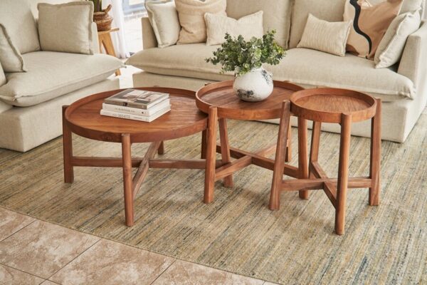 Reclaimed teak - Occasional tables- set of 3