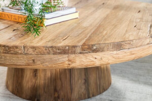 Rustic Mammoth Round Coffee Table