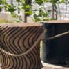 DF-BB-LAW22-featured Natural Teak Root Round Black Stool with Rope