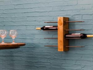 Natural Teak Root Wine Rack 8 Bottles