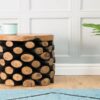 Natural Teak Branch Pineapple Stool