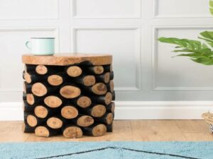 Natural Teak Branch Pineapple Stool