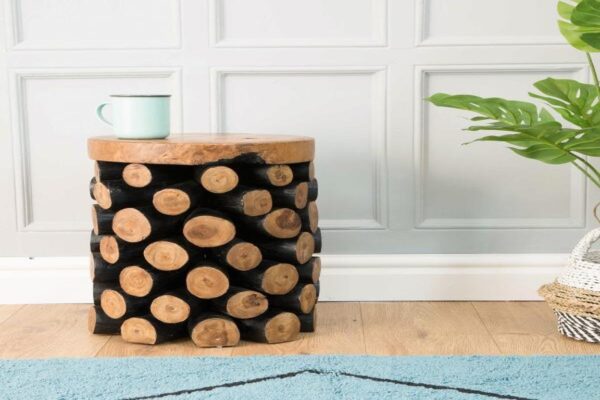 Natural Teak Branch Pineapple Stool