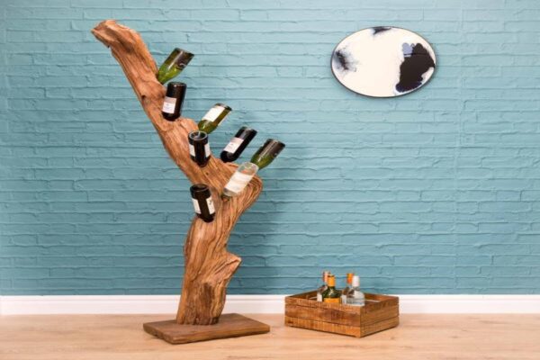 DF-BB-LAW56-featured Natural Teak Root Freestanding Wine Rack 8 bottles