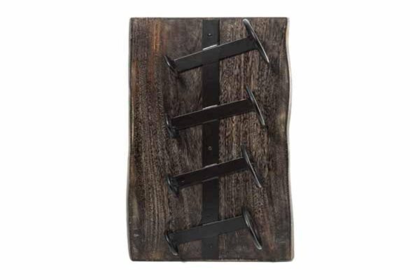 Wall Mounted 4 Bottle Wine Rack - Blackwash