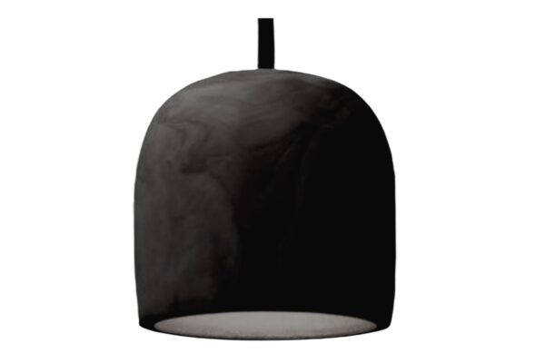 Teak Narrow Dome Lampshade - Black