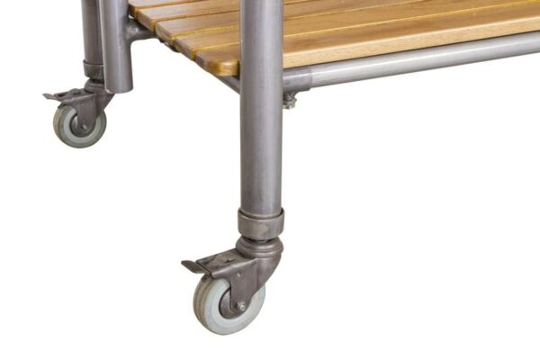 Live Edge Kitchen Island with Pot Rack