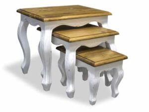 Provence Carved Nest Tables Antique White
