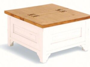 Square French Trunk Coffee Table Antique White