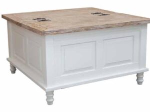 Cottonwood Square Trunk Coffee Table 80 x 80 Antique White