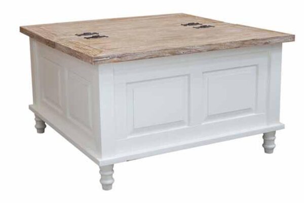 Cottonwood Square Trunk Coffee Table 80 x 80 Antique White