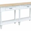 Cottonwood 2 Drawer Console Table with Shelf Antique White