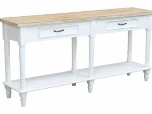 DF-BB-PPR257-featured-1 Cottonwood 2 Drawer Console Table with Shelf Antique White