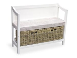 DF-BB-PPR261-featured-1 Cottonwood Storage Benc with Basket Antique White