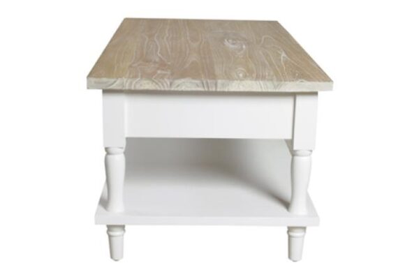 Cottonwood Coffee Table 2 Drawer with Shelf Antique White