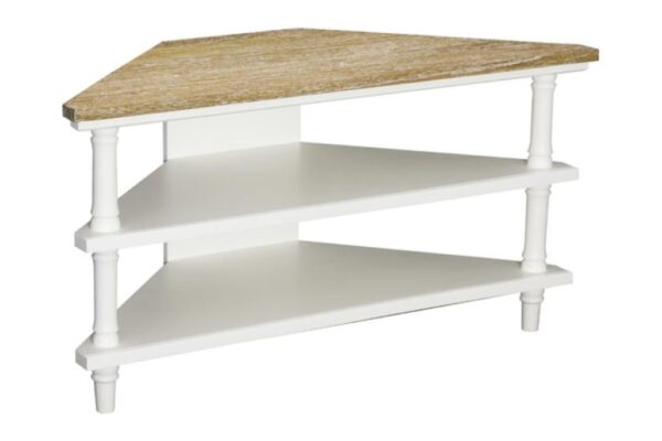 Cottonwood Corner TV Unit 2 Shelves Antique White