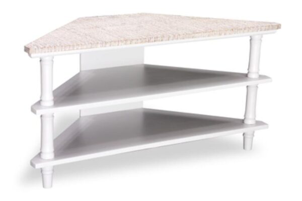 Cottonwood Corner TV Unit 2 Shelves French Grey