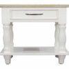 Cottonwood Tall Side Table 1 Drawer 1 Shelf Antique White