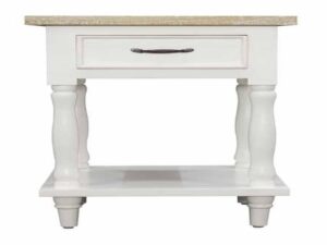 Cottonwood Tall Side Table 1 Drawer 1 Shelf Antique White