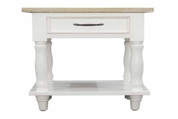 Cottonwood Tall Side Table 1 Drawer 1 Shelf Antique White