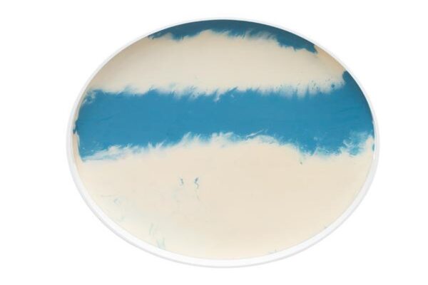 Blanc & Bleu Large Round Resin Tray