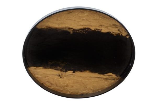 Noir & Gold Medium Round Resin Tray