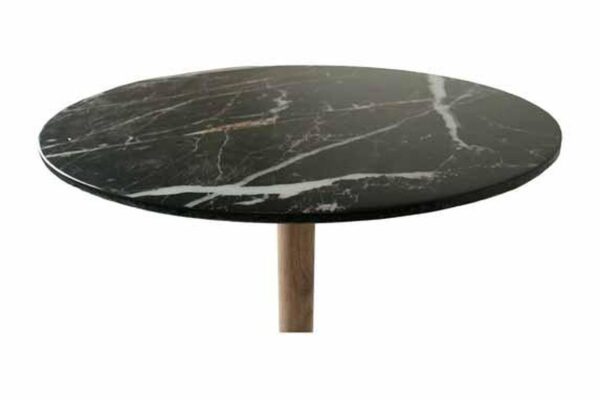 Marble Top Round BistroTable - Black