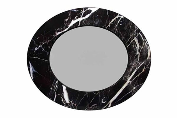 Marble Round Mirror - Black