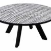 Round Dining Table - Mono Inlay Print
