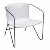 Solid Leather Lazy Chair White
