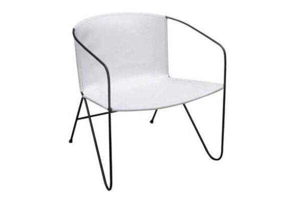 Solid Leather Lazy Chair White