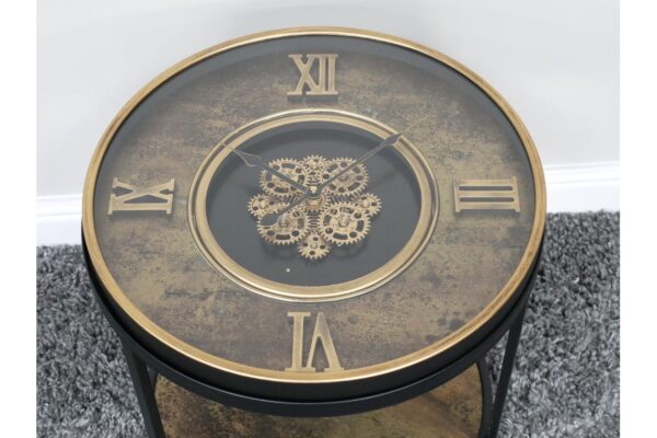 Clock With Cogs Side Table