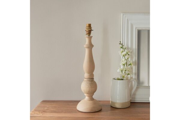 Hidcote Table Lamp Base Natural Wood