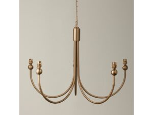 Santiago 5 Pendant Light Fitting Curved Brass