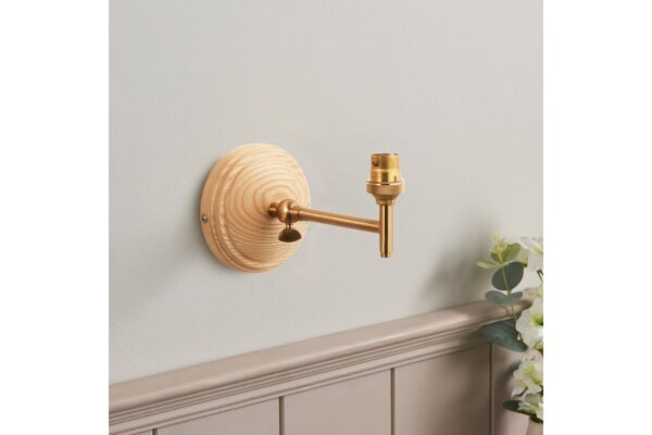 Wood Wing 1 Wall Light Fitting Brushed Aged Brass