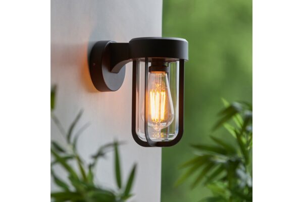 DF-GAL-5016087217915-featured Lucca Wall Light Textured Black & Clear Glass