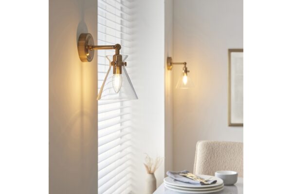 Harlow 1 Wall Light Brushed Aged Brass