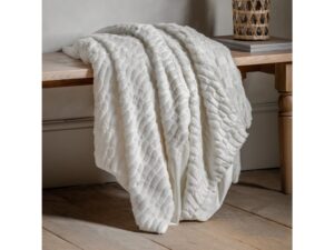 Textured Rabbit Faux Fur Throw