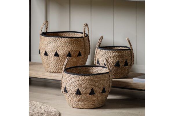 Alid Baskets Natural & Black Set of 3
