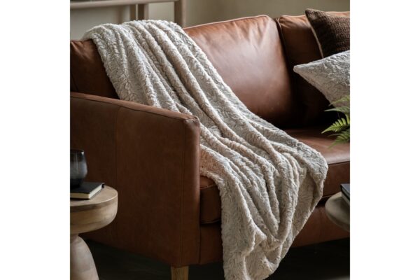 Hampshire Faux Fur Throw Natural