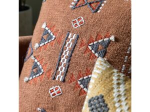 Arlo Embellished Cushion Brown
