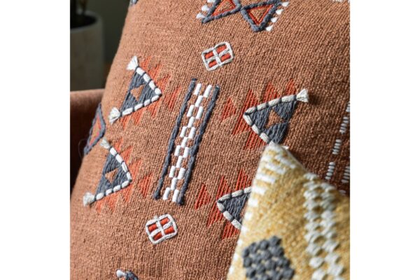 Arlo Embellished Cushion Brown