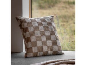 Winster Check Woven Cushion Taupe
