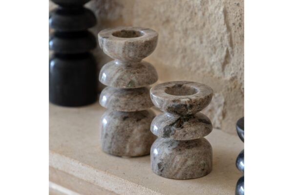 DF-GAL-5056693580423-featured Azuaga Marble Candlestick Sandstone Set of 2