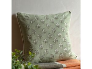 Ilkley Embroider Floral Cushion Sage