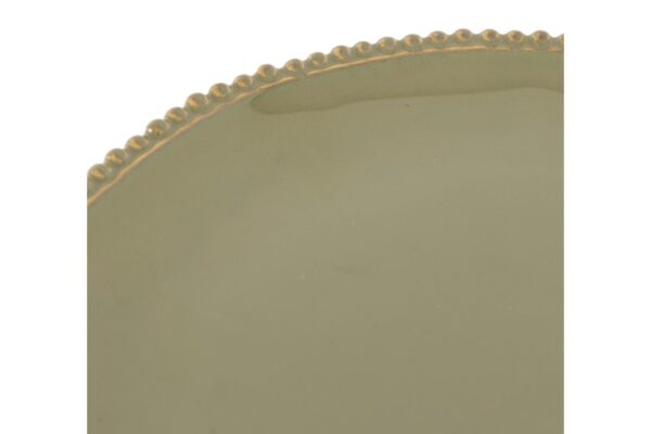 Organic Beaded Dinner Plate Olive 4pk