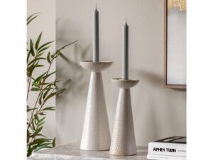 Porto Ceramic Candle Stick Set of 2